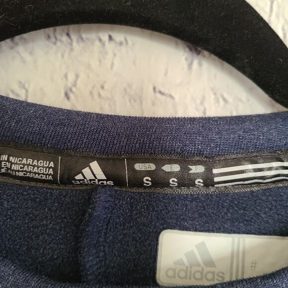 Adidas Essential Crew Men's Navy Blue Climawarm Sweatshirt SZ S - Picture 6 of 12